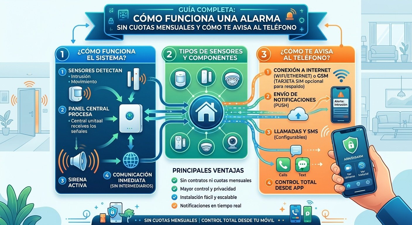 Cómo Funciona una Alarma sin Cuotas y Avisa al Móvil