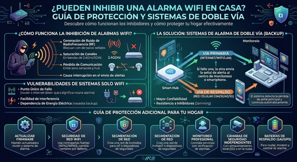 Pueden inhibir una alarma WiFi en casa? Guía de protección y sistemas de doble vía