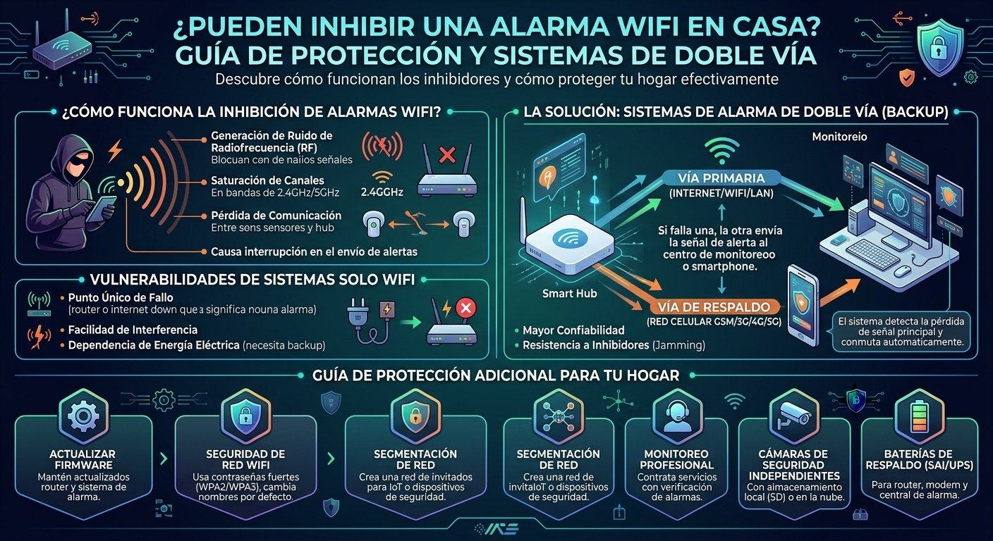 Pueden inhibir una alarma WiFi en casa? Guía de protección y sistemas de doble vía